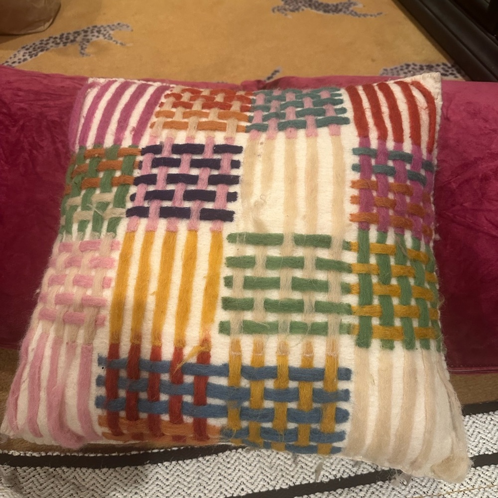 Anthropologie Multicolor Woven Accent Pillow